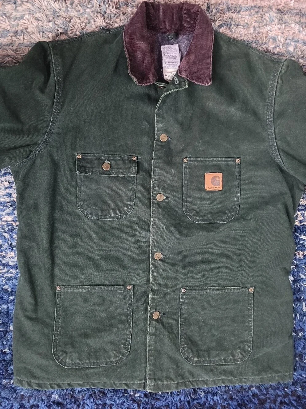 Vintage Carhartt Blanket-Lined Chore Coat “Spruce Green” C02 SPC Men’s Large